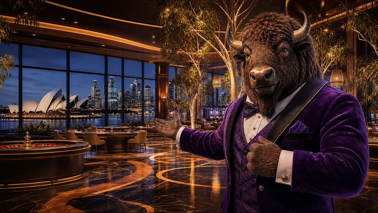 Buffalo host inside the SafeCasino live casino in Sydney